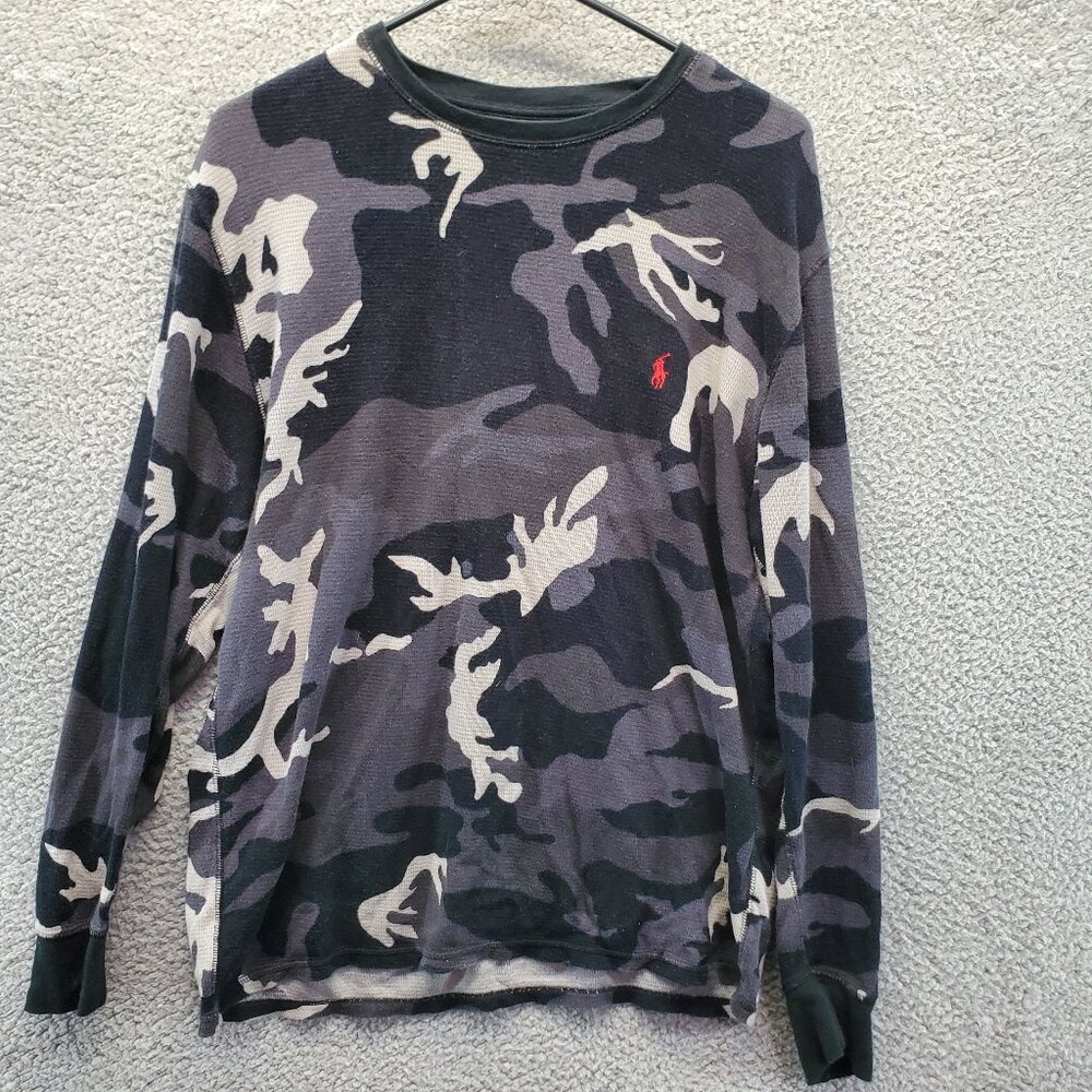 Polo Ralph Lauren Men's Black Camouflage Sleepwear Top Shirt Large - Picture 1 of 7
